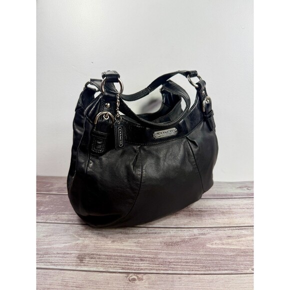 COACH Black Leather Shoulder Bag F19453 Hobo - Picture 13 of 16